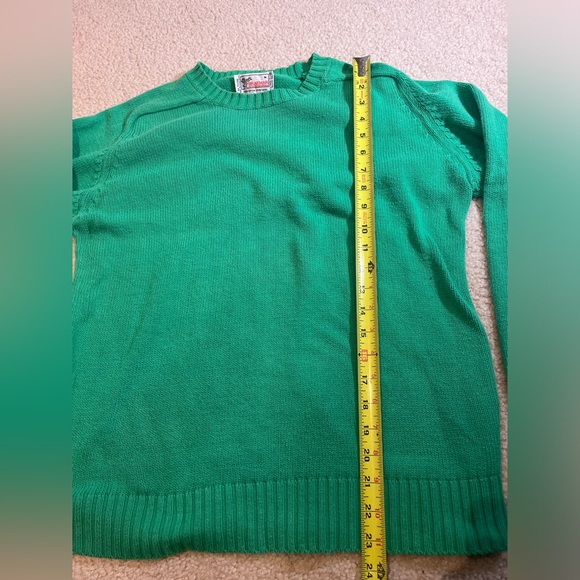 Vintage Braemar International Cotton Crewneck Kelly Green Sweater Size Medium - Picture 7 of 8